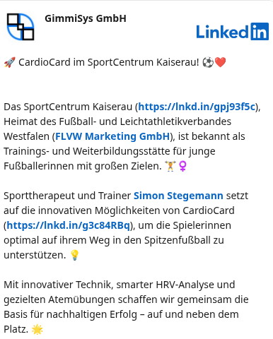 GimmiSys bei LinkedIn